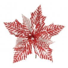 Χριστουγεννιάτικο Λουλούδι Χιονισμένο Κόκκινο (25cm)